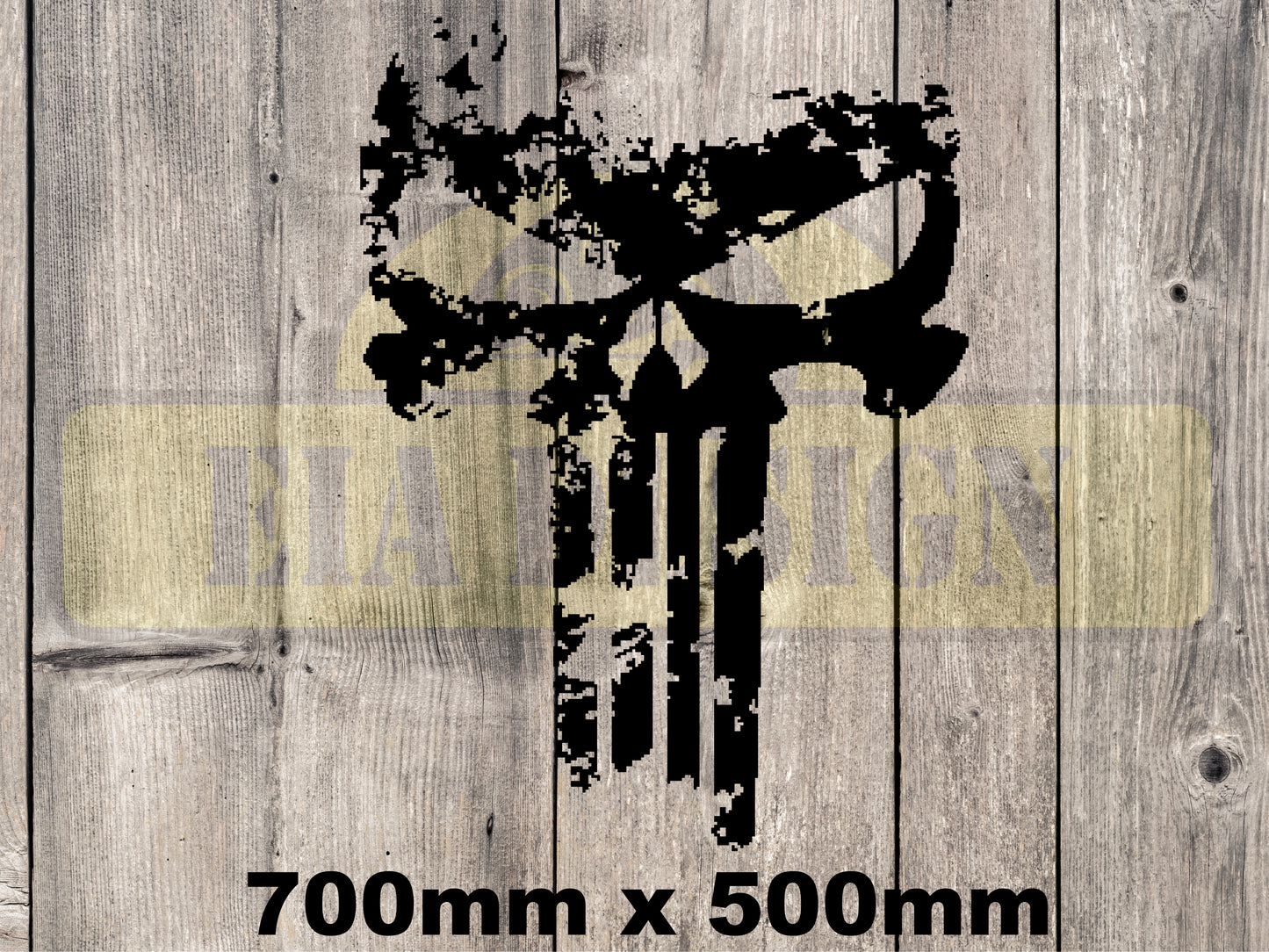 PUNISHER skull Distressed hood side vinyl DECAL sticker for car van campervan