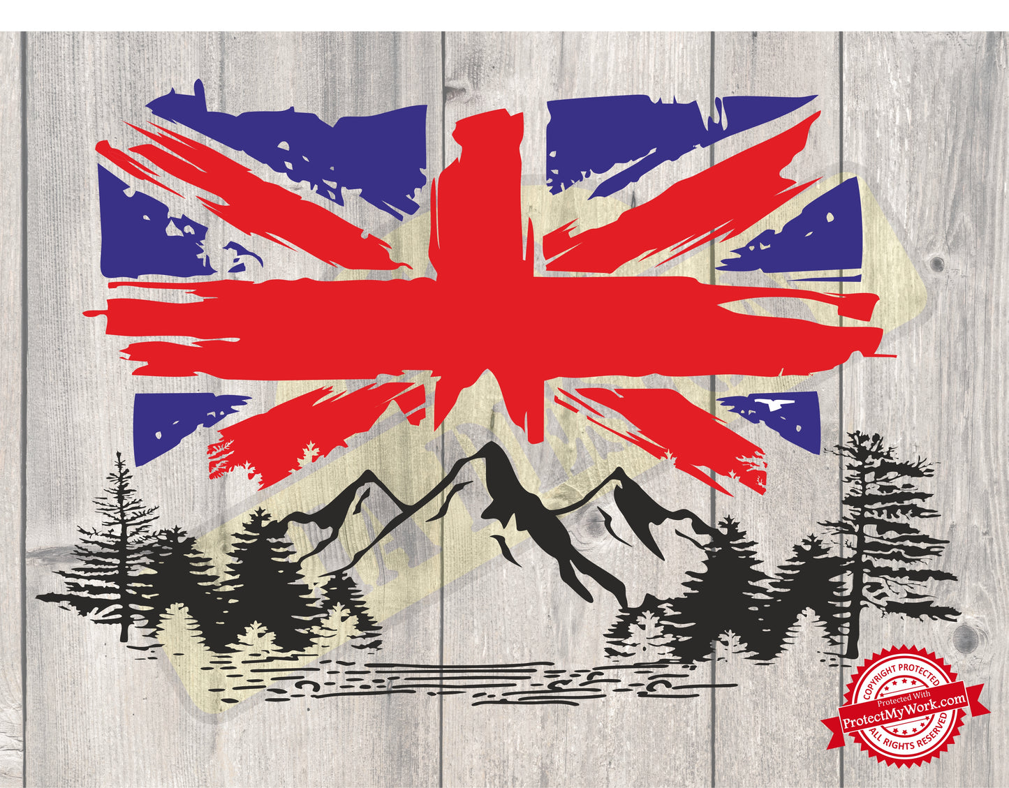 UK FLAG CARAVAN CAMPER VAN No.411 vinyl DECAL sticker for car van campervan - 3 colour