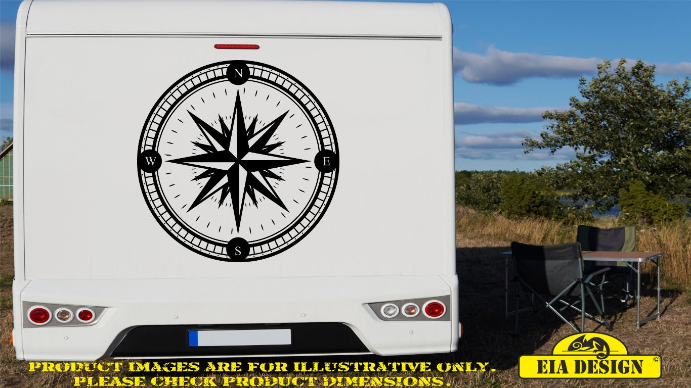 COMPASS 50 vinyl DECAL sticker for car van camper van 540mm x 540mm
