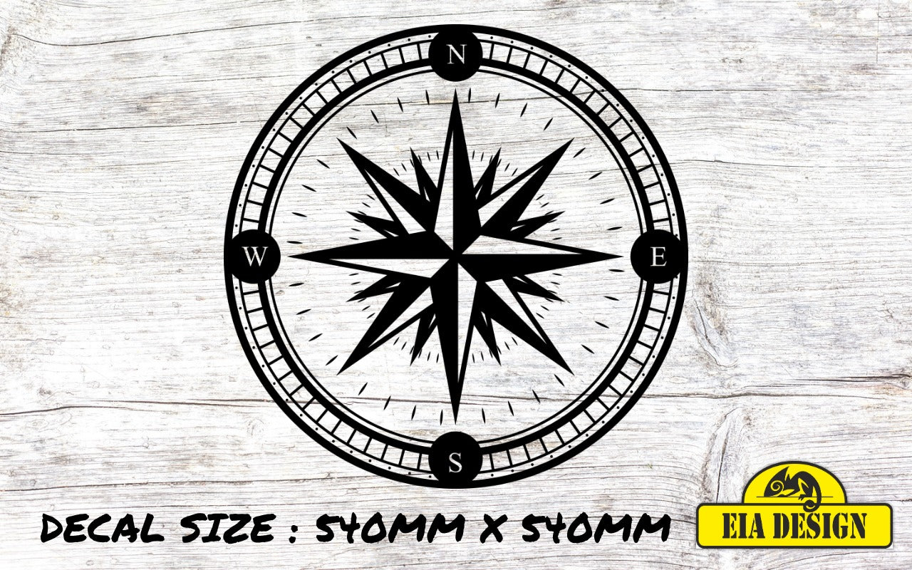 COMPASS 50 vinyl DECAL sticker for car van camper van 540mm x 540mm