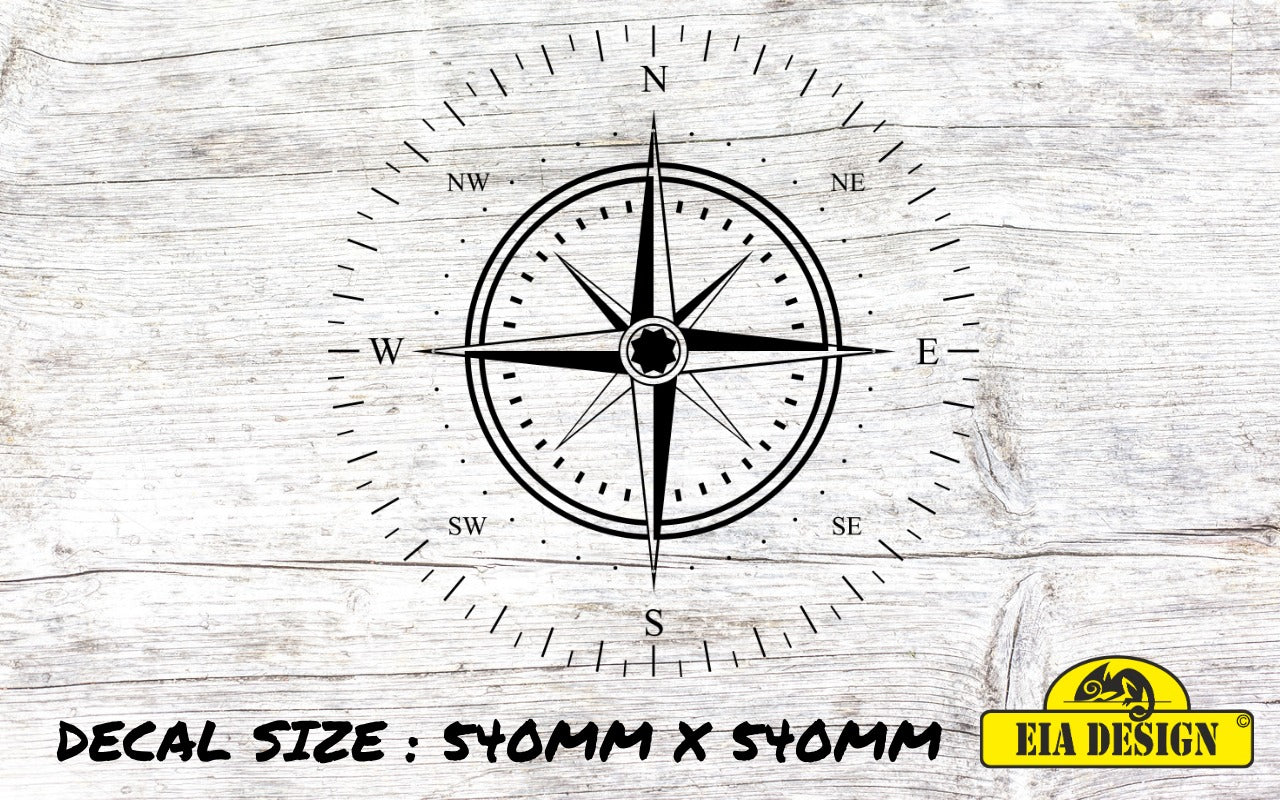 COMPASS 58 vinyl DECAL sticker for car van camper van 540mm x 540mm