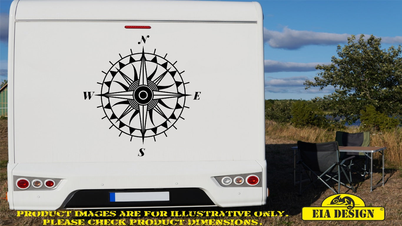 COMPASS 6 vinyl DECAL sticker for car van campervan 540mm x 540mm