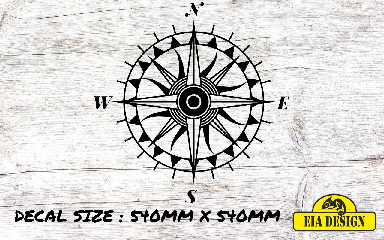 COMPASS 6 vinyl DECAL sticker for car van campervan 540mm x 540mm