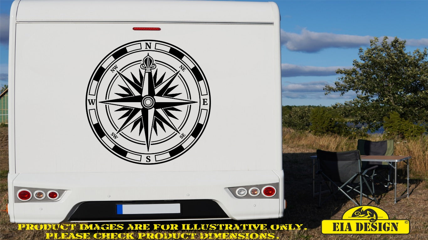 COMPASS 64 vinyl DECAL sticker for car van camper van 540mm x 540mm