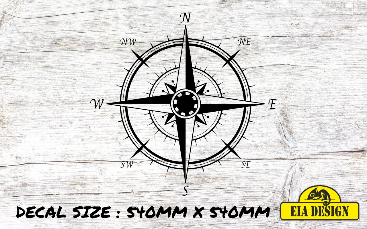 COMPASS 8 vinyl DECAL sticker for car van campervan 540mm x 540mm
