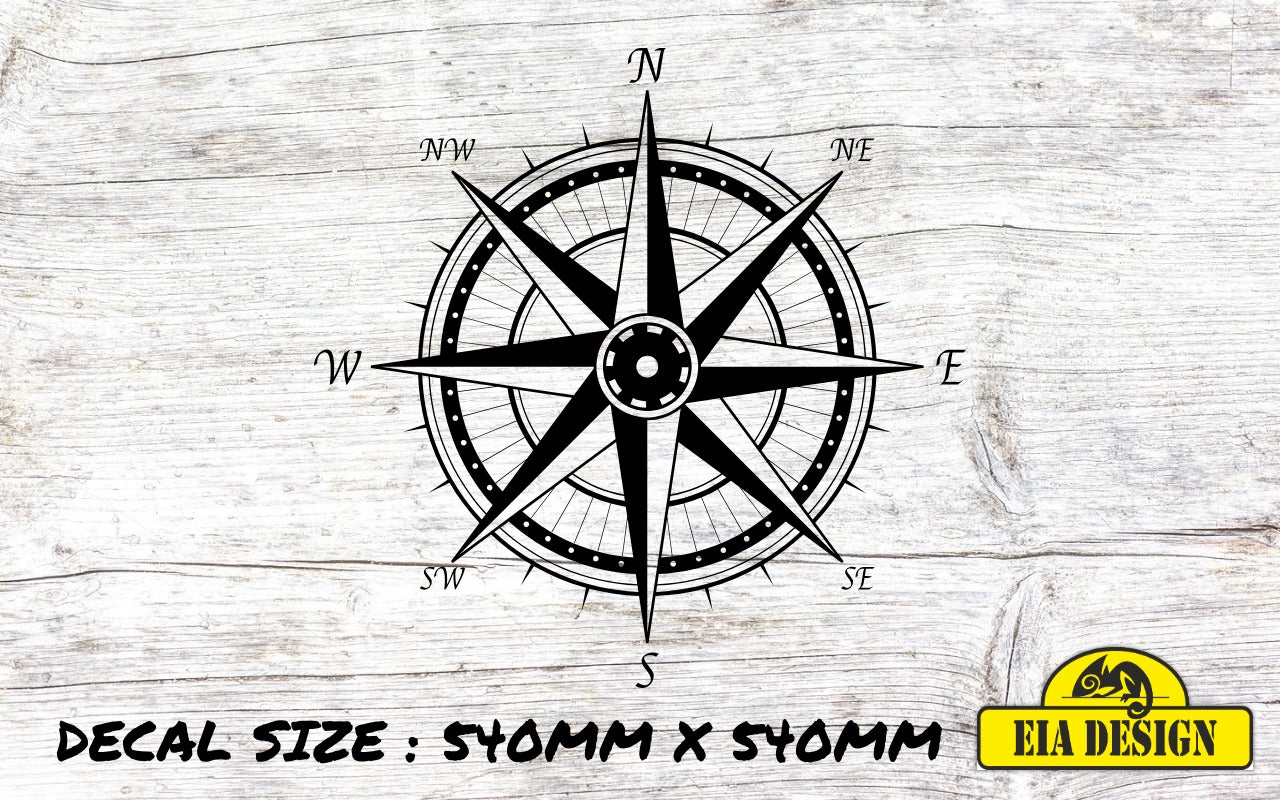 COMPASS 9 vinyl DECAL sticker for car van campervan 540mm x 540mm