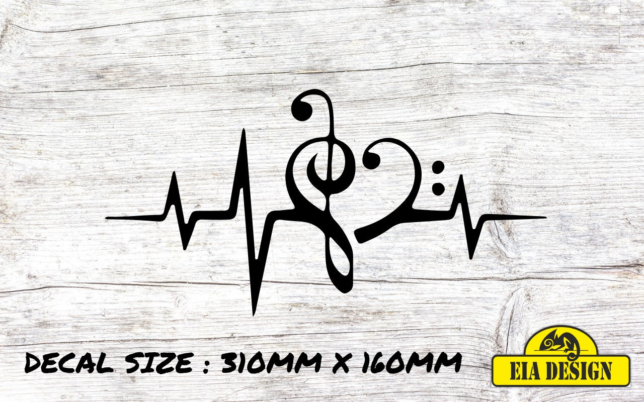 HEARTBEAT 31 vinyl DECAL sticker for car van campervan 310mm x 160mm
