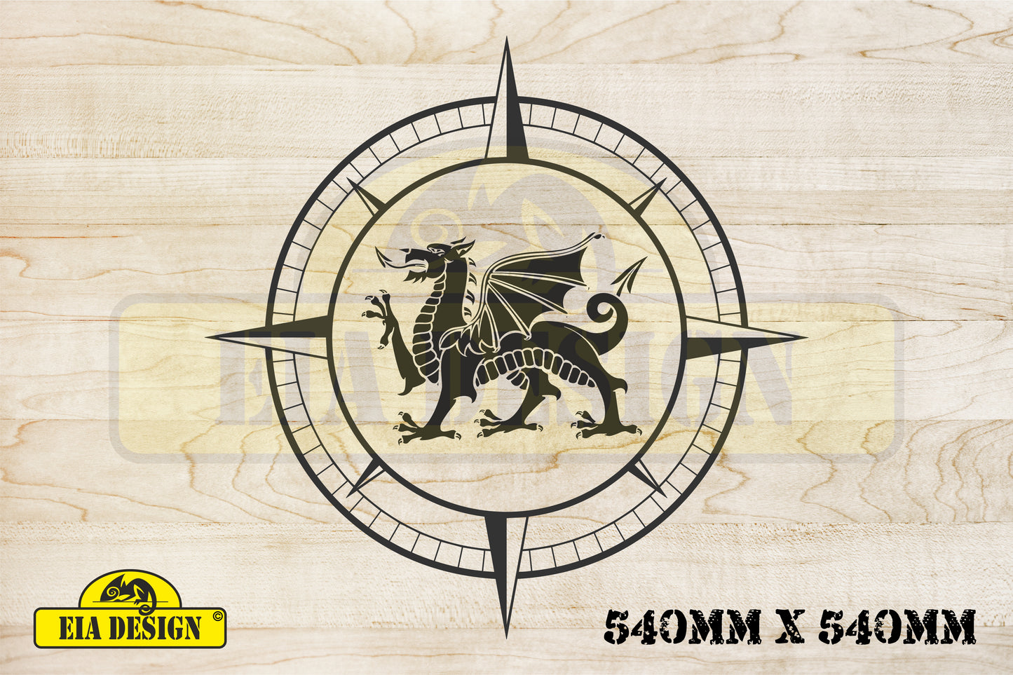 WELSH DRAGON COMPASS vinyl DECAL sticker for car van campervan 540mm x 540mm