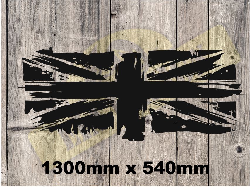 UK Flag  Union Jack Distressed vinyl DECAL sticker 1300mm x 540mm