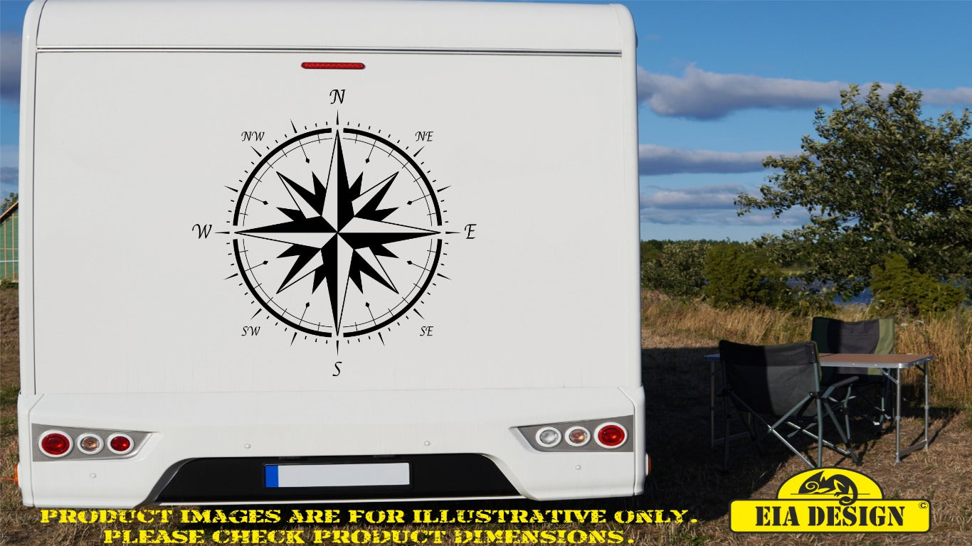 COMPASS 18  vinyl DECAL sticker for car van campervan 540mm x 540mm