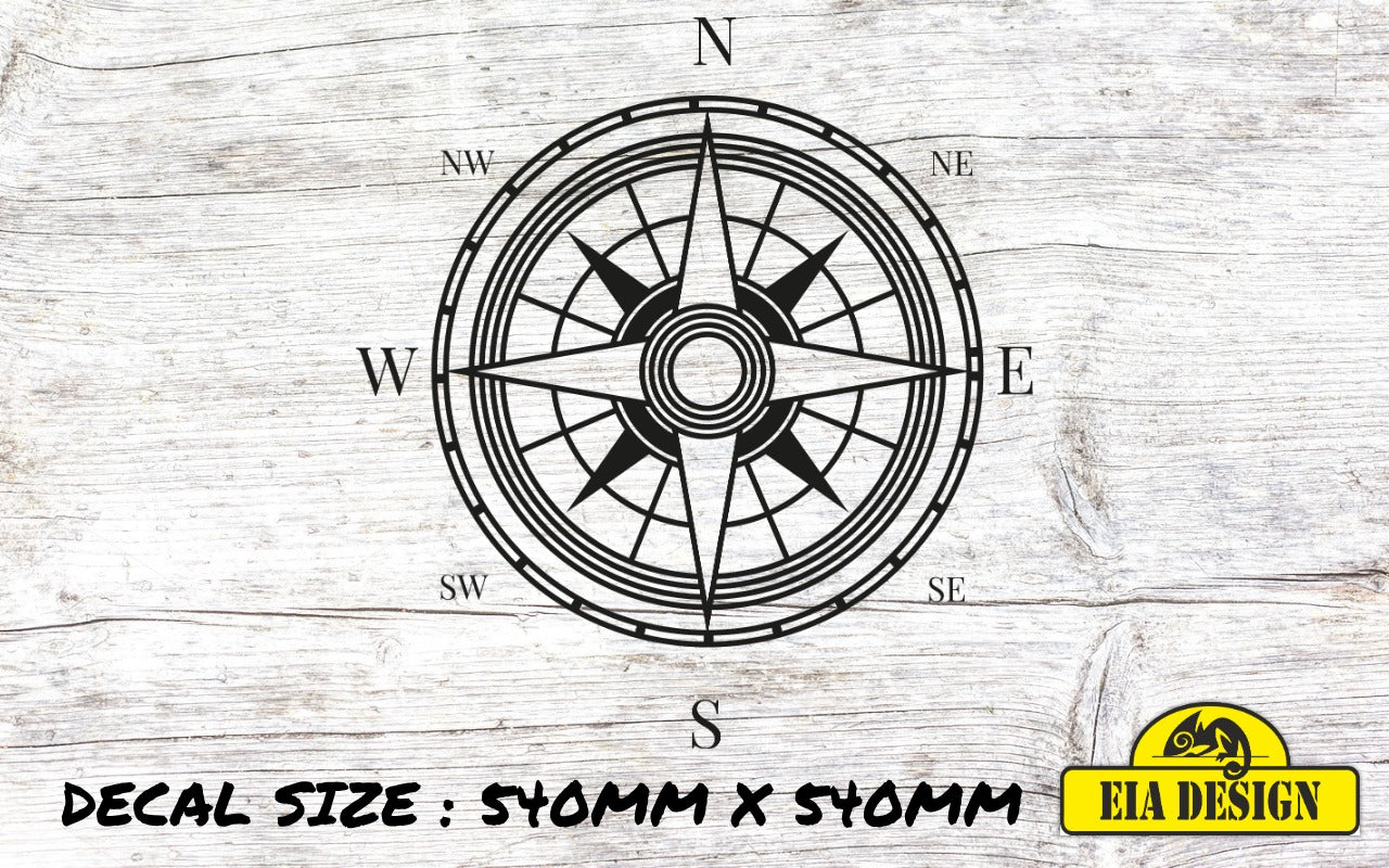 COMPASS 44 vinyl DECAL sticker for car van camper van 540mm x 540mm