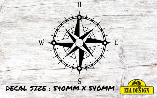 COMPASS 5  vinyl DECAL sticker for car van campervan 540mm x 540mm