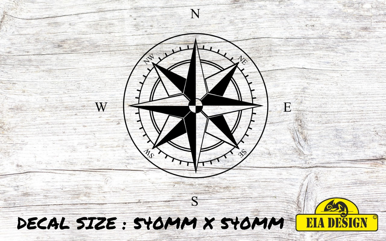 COMPASS 60  vinyl DECAL sticker for car van camper van 540mm x 540mm