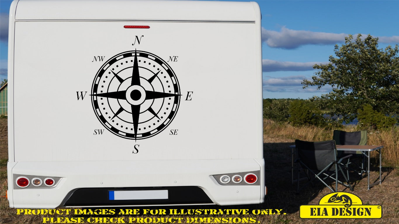 COMPASS 7  vinyl DECAL sticker for car van campervan 540mm x 540mm