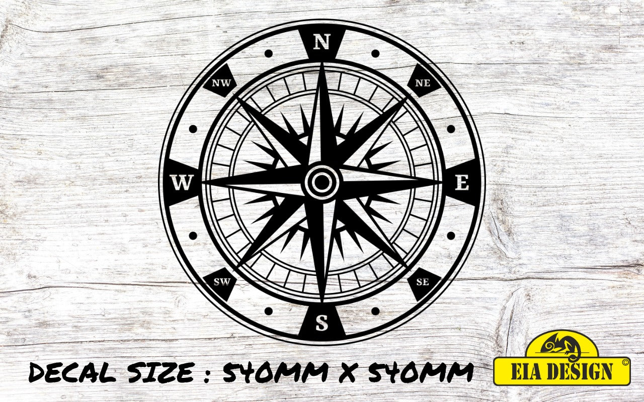 COMPASS 72  vinyl DECAL sticker for car van camper van 540mm x 540mm