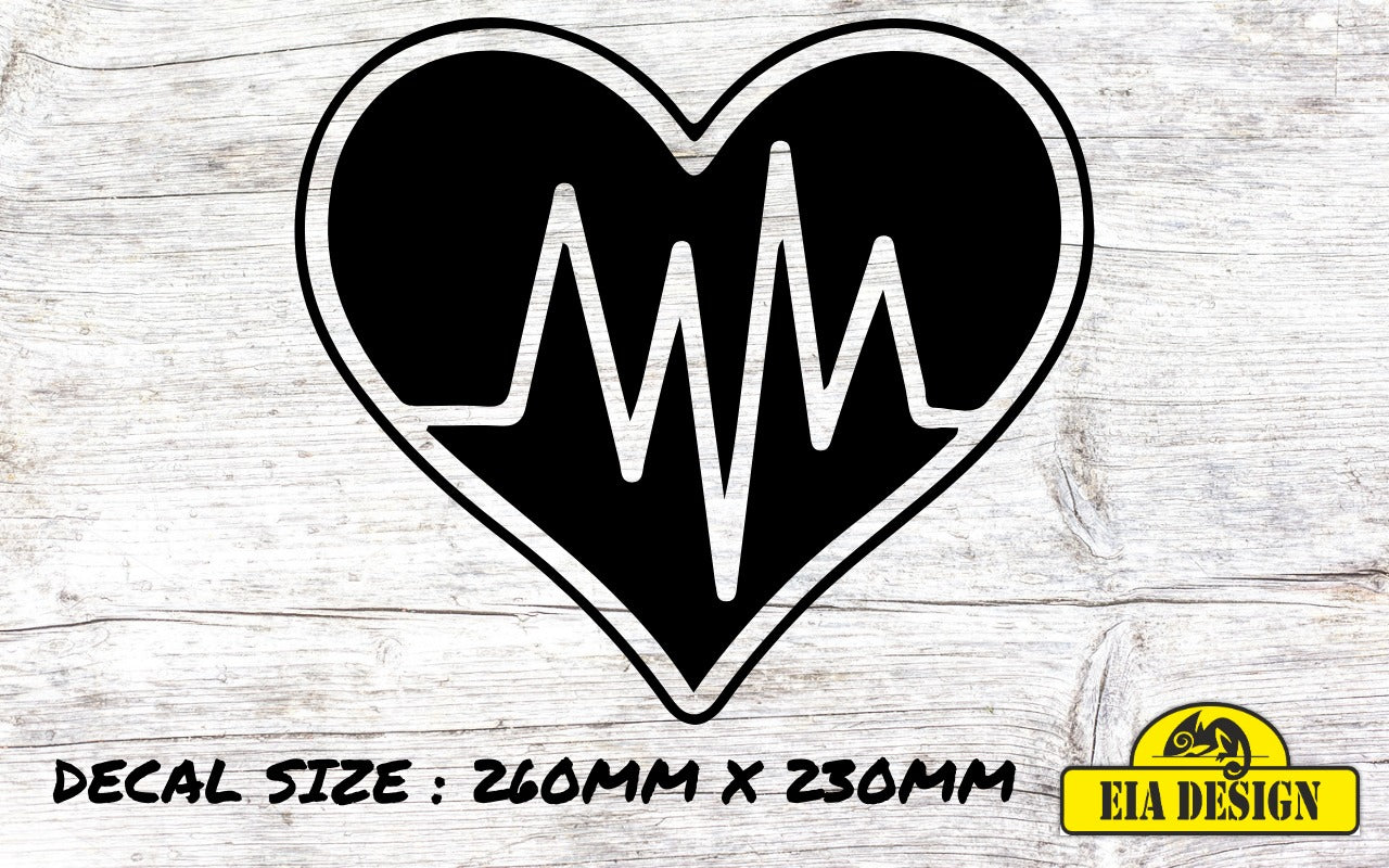HEARTBEAT 34  vinyl DECAL sticker for car van campervan 260mm x 230mm