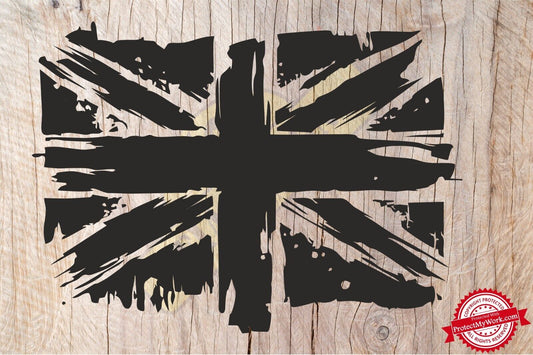 UK Flag Union Jack Distressed vinyl DECAL sticker 1000mm x 500mm